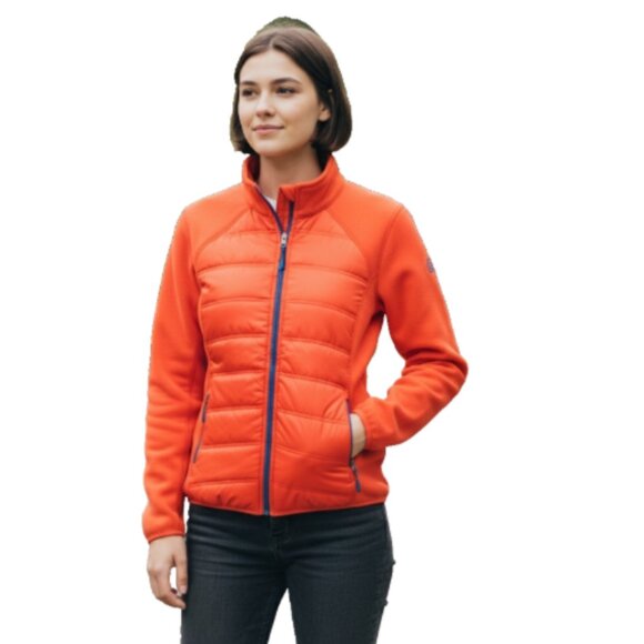 Reel Legends Women's Jacket M Red Quilted Puffer Full Zip NWT Stretch Pockets - Picture 1 of 10